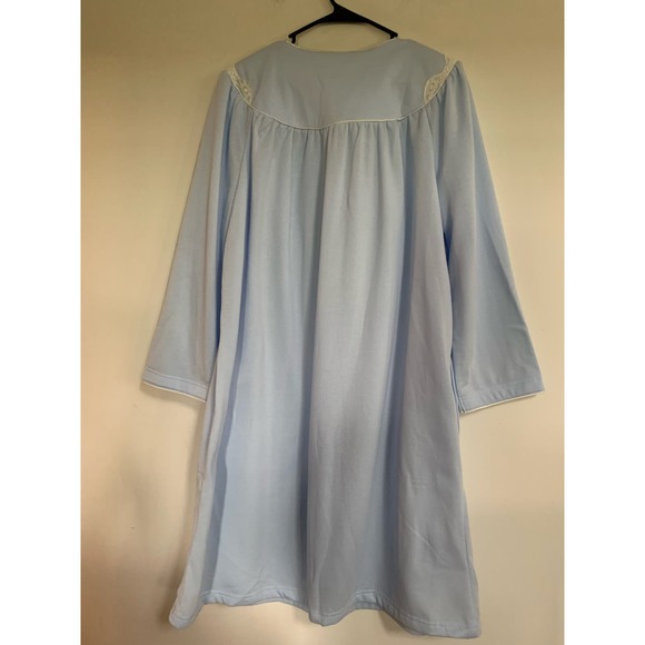 Adonna Button Front Long Sleeve Blue NWT Women's Large Pocket Robe Soft - Picture 2 of 6